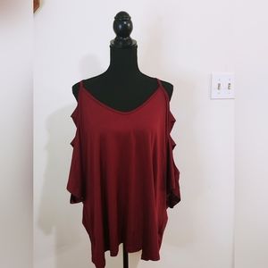 Shein Cut Out Shoulder Solid Tee